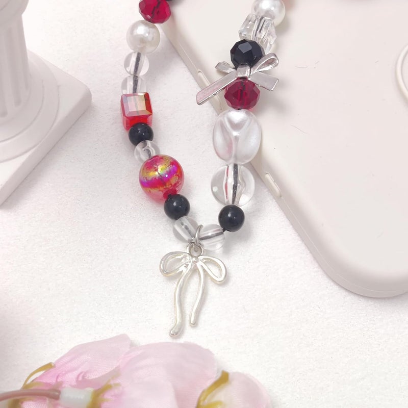cioatu Phone Charms Cute Cherry Butterfly Cell Phone Lanyard Strap Wrist Strap for Bag Airpods Camera Pendants Decor - Image 5